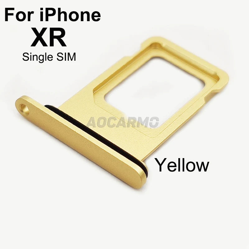 Aocarmo Single Double Sim Card Micro Holder Dual Sim Card Tray Slot For iPhone XR Replacement Part