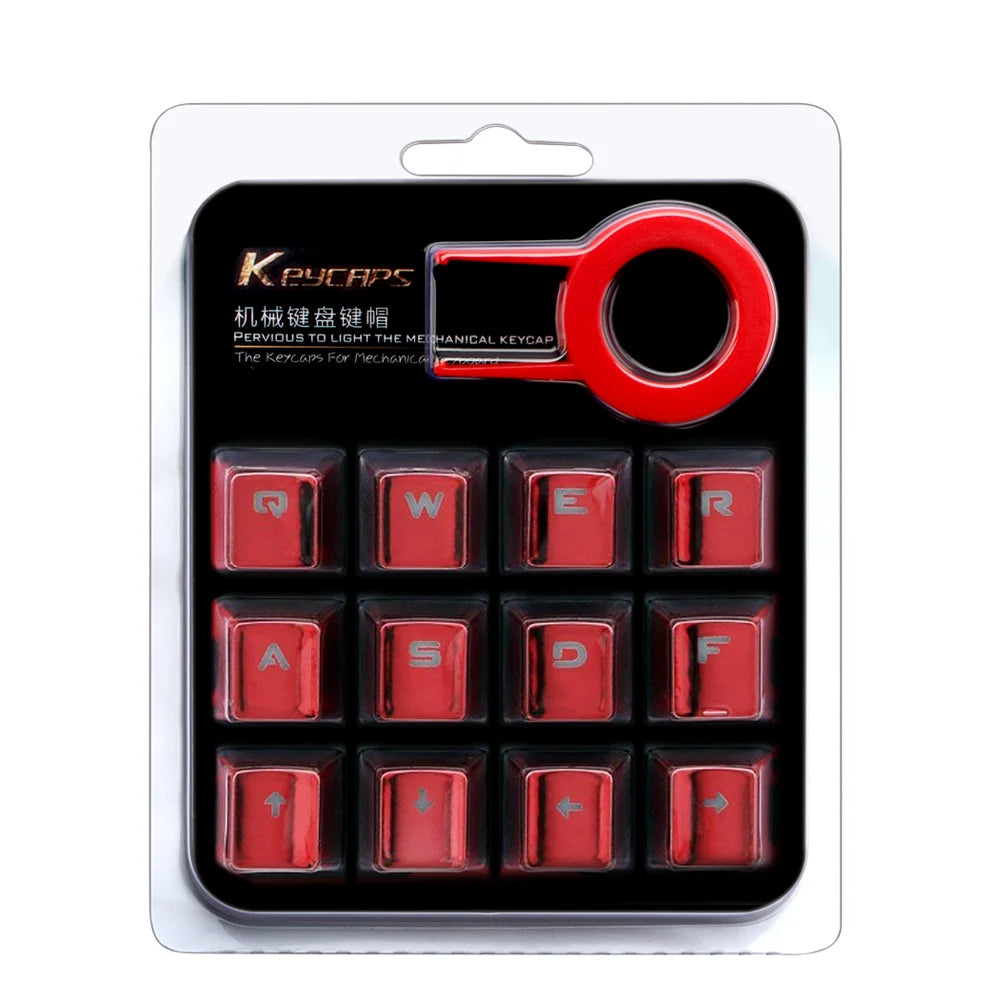 E-YOOSO 12 Key Double Shot Injection Backlit Electroplated mechanical keyboard key caps For Cherry MX style Including key-puller