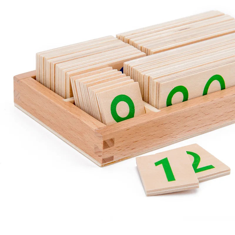 Wooden Numbers Card 1-9000 Montessori Learning Card Math Teaching Aids Preschool Children Early Education For Baby