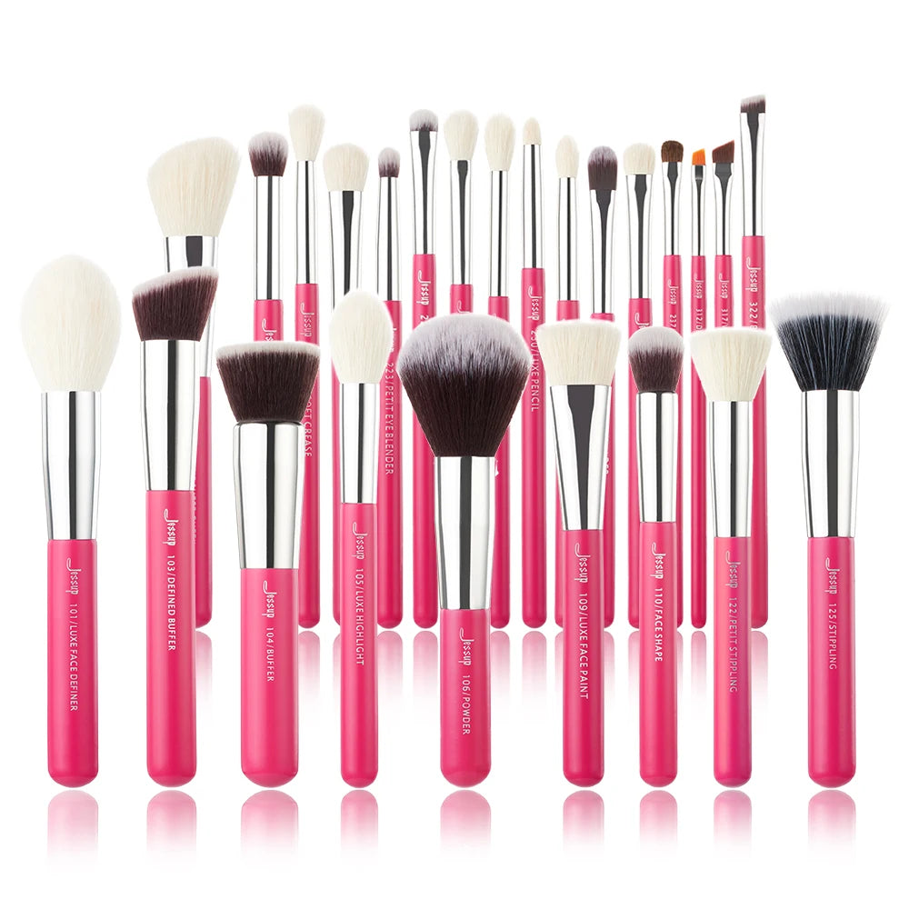 Jessup 25pcs Professional Makeup Brushes set Make up Brush Tools kit Foundation set Powder Blushes Beauty Pearl White T215