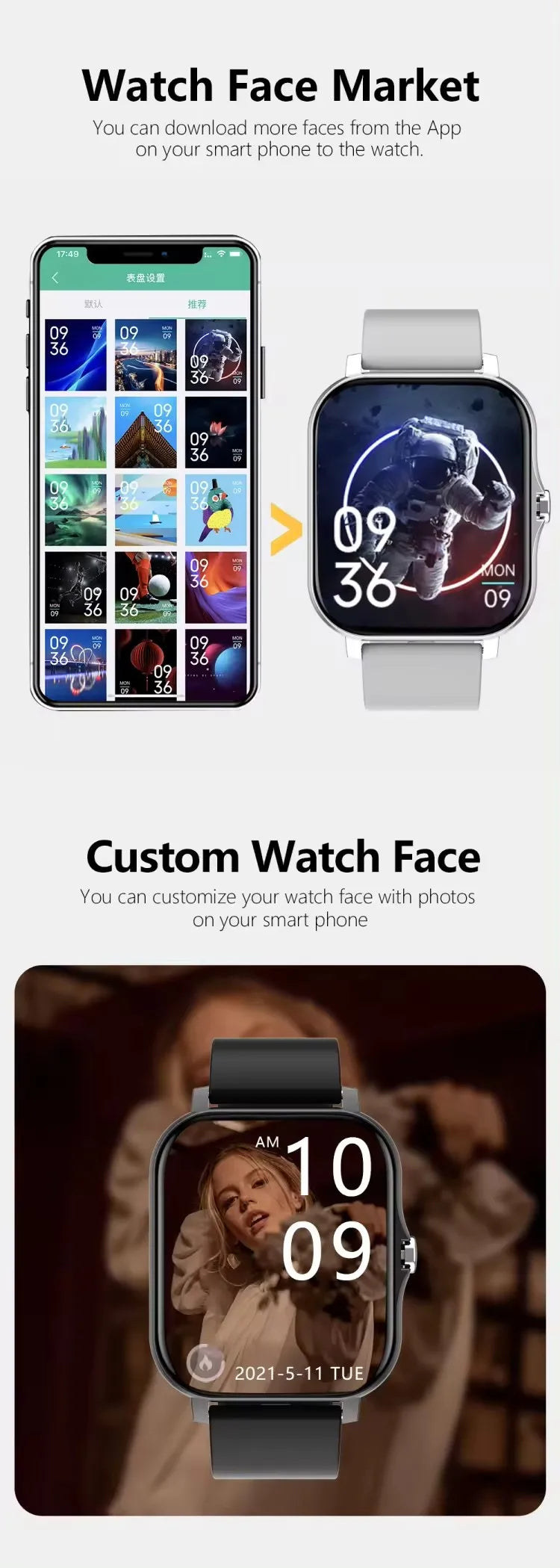 Y13 C20 PRO Waterproof BT Call Customize Watch Hot Selling Rectangle Fashion Smartwatch Face Relojes Smart Watch 2025