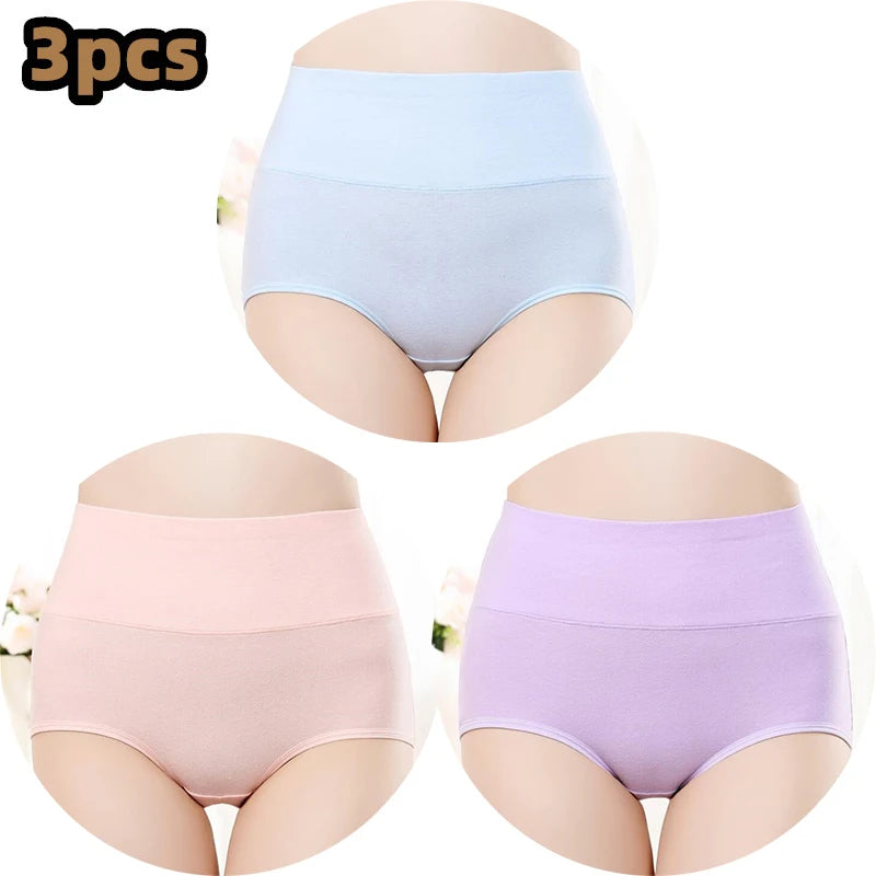 Cotton Women's Panties Elastic Soft Large Size XXXL Embossed ROSE Ladies Underwear Breathable Sexy High Waist Briefs