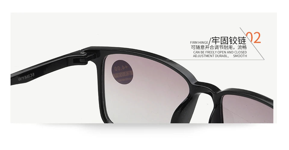 Intelligent Multifocal progressive reading glasses for men women near and dual-use automatic adjustment Eyewear +100 +150 +200