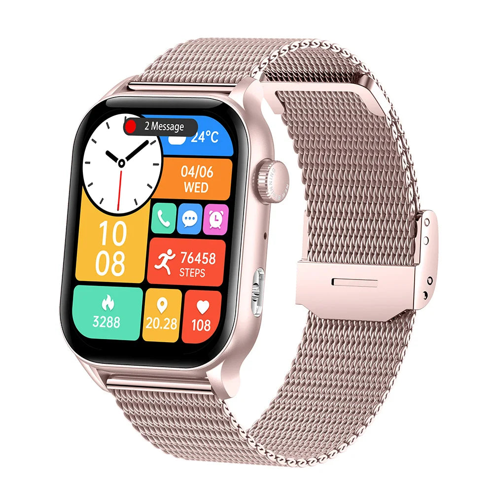 2024 KR86 Smart Watch 1.95inch Amoeld BT Call Waterproof Heart Rate Female Health Monitor Sport Fitness Smartwatch for Women Men