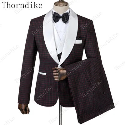 2023 Blazer+Pants+Vest Suits Male Casual Slim Blazer Coat Suit New Man Fashion Green Jacquard Eye-catching High Quality Party