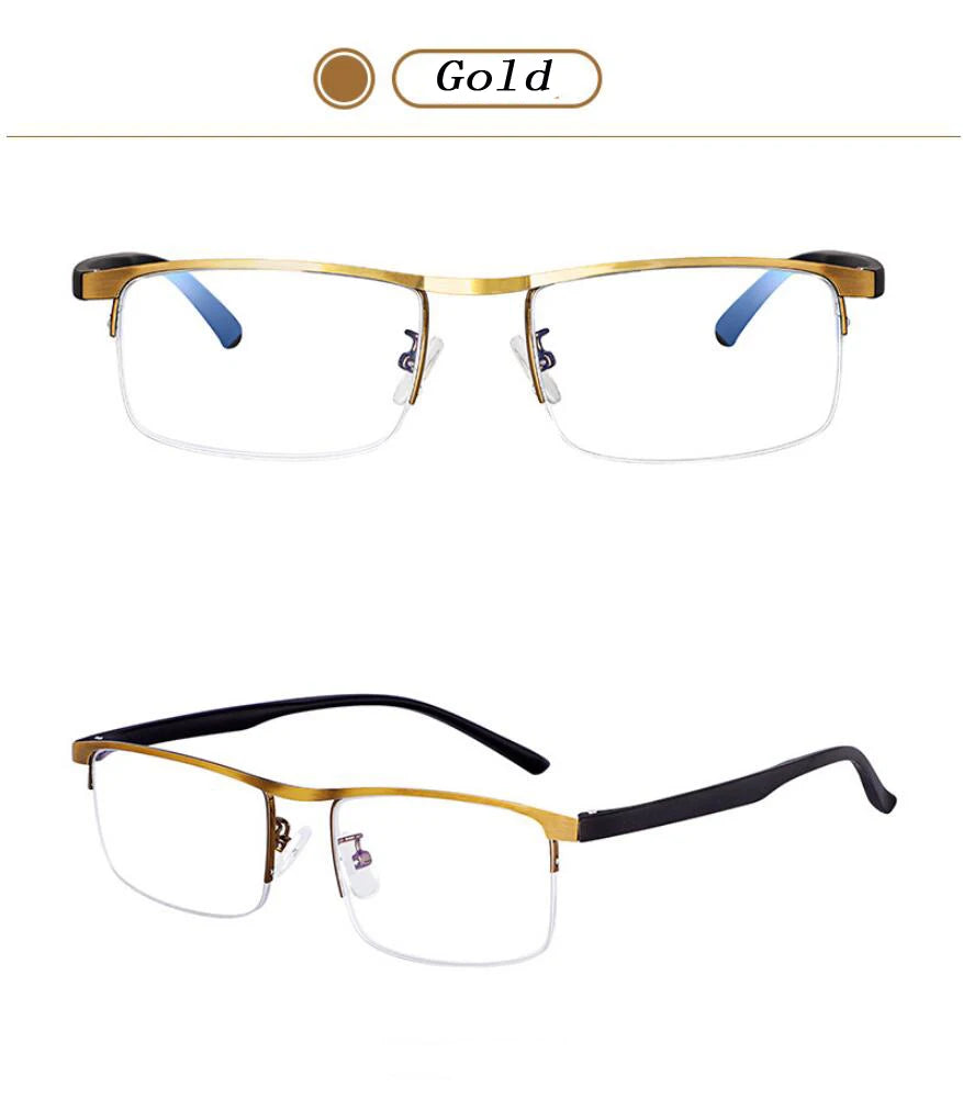 IENJOY Intelligent Multifocal Progressive Reading Glasses Half Frame Dual-use Anti-Blue Light  Automatic Adjustment Eyewear