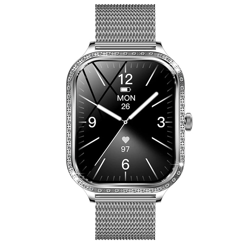 2025 Woman Watch Smart MK88 1.75inch BT Call AI Voice Assistance Health Remind Multiple Sports Modes Reloj Smartwatch for Ladies