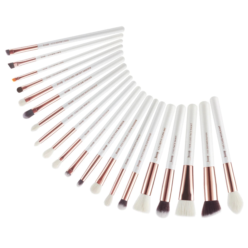 Jessup Makeup Brushes Set Dropshipping Pearl-White-Rose-Gold Pinceaux Maquillage Cosmetic Tools Eyeshadow Powder Definer 6-25pcs