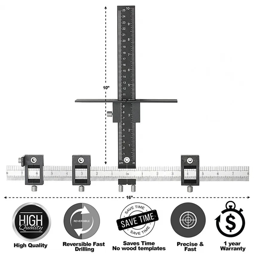 2025 Woodworking Tools Cabinet Hardware Jig Tool - Drill Template Guide for Door and Drawer Handle Installation Tools