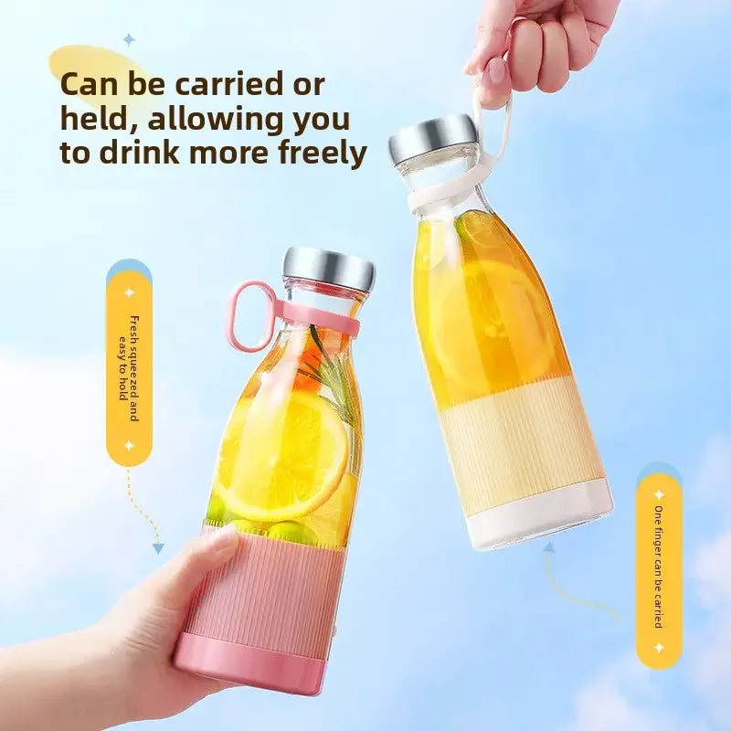 Portable Mini Stainless Steel USB-Chargeable Touch Control Blender Cup for On-the-Go Fruit Juicing and Outdoor Use