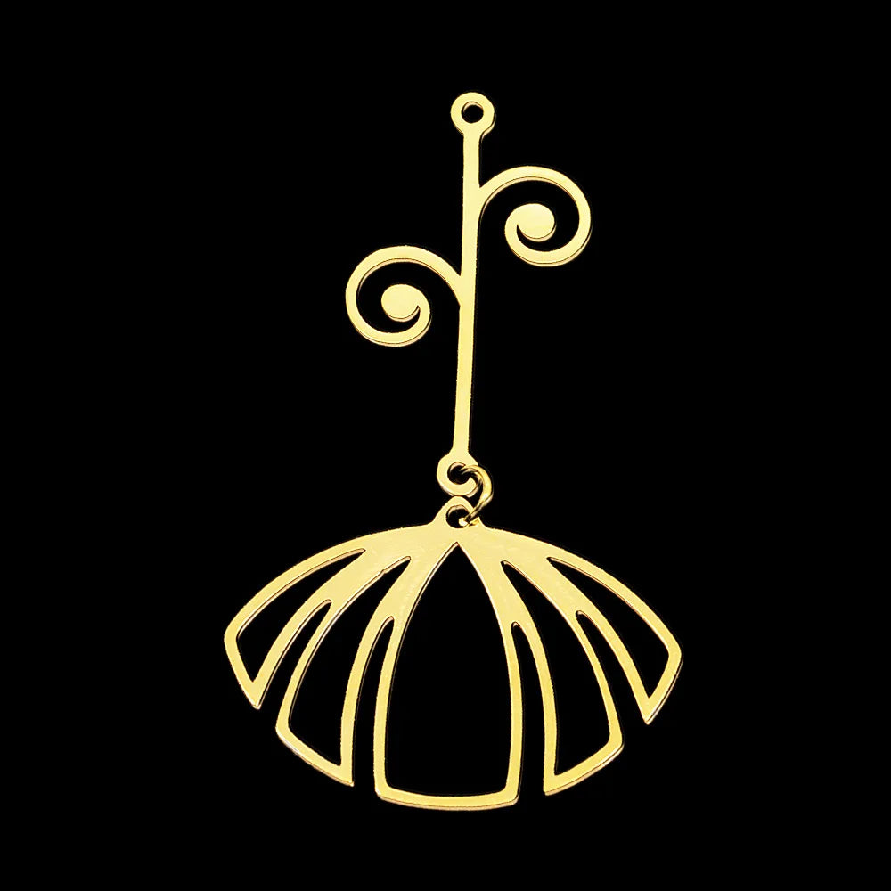 10pcs/lot Hollow Lotus Rose Flower DIY Charms 316 Stainless Steel Women Wholesale Jewelry Round Leaf Tassels Necklace Pendant