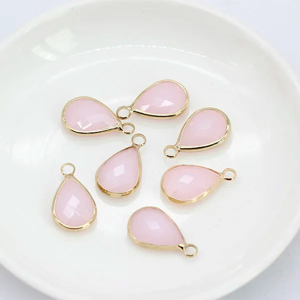 12p teardrop Metal Crystal beads glass Charm Pendant Earring Connector DIY Jewelry Making Necklace Bracelets Earring Accessories