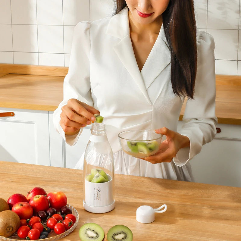 Portable 300ML Mini Wireless Electric Stainless Steel Fruit Juicer Creative Small Rechargeable Juice Cup USB Power Household