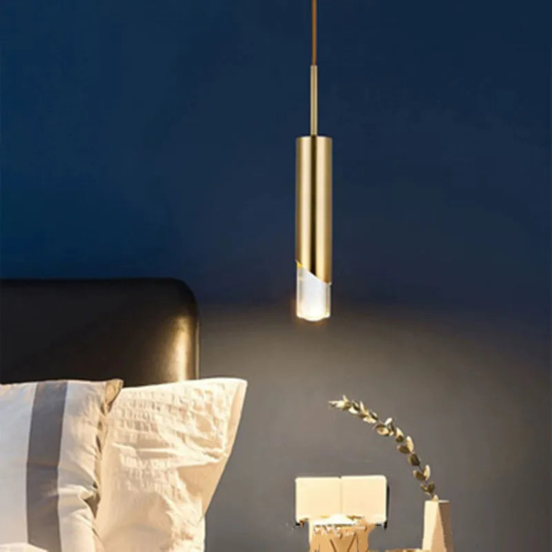 Minimalist Chandelier All Copper Gold Lights Bedside Small Chandelier Bedroom Study Bar Designer Nordic Modern Dining Room Lamps