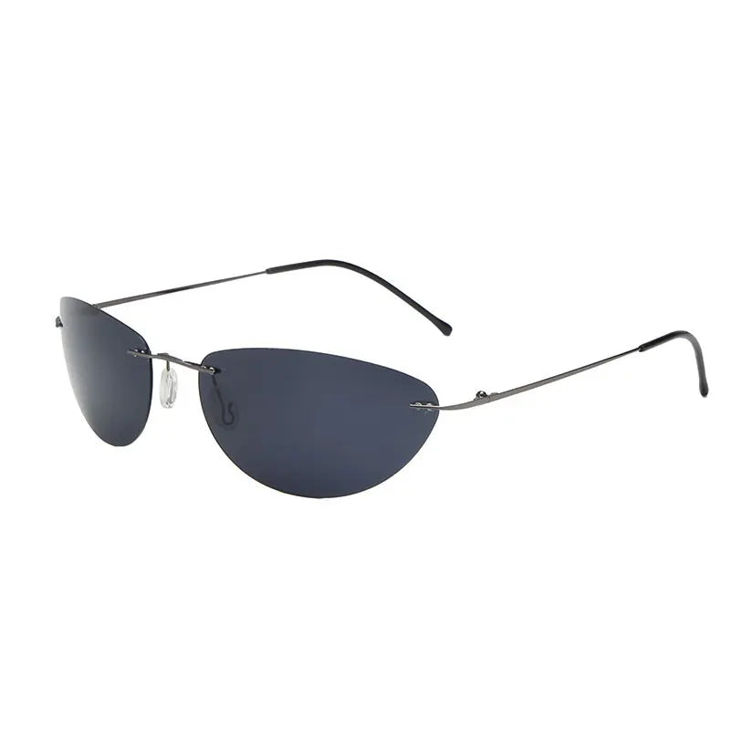 Fashion Rimless Square Sunglasses Mens Rectangle Photochromic Polarized Driving Sunglasses Oval Sun glasses UV400
