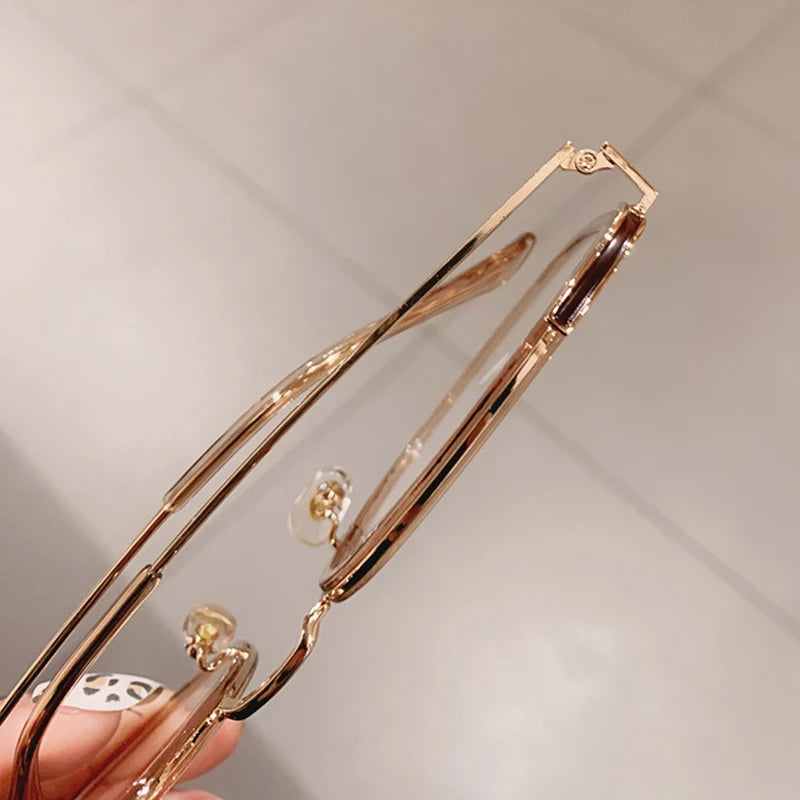 SO&EI Fashion Oversized Square Women Glasses Frame Vintage Clear Anti-Blu-Ray Eyewear Men Optical Pink Frame Computer Goggle