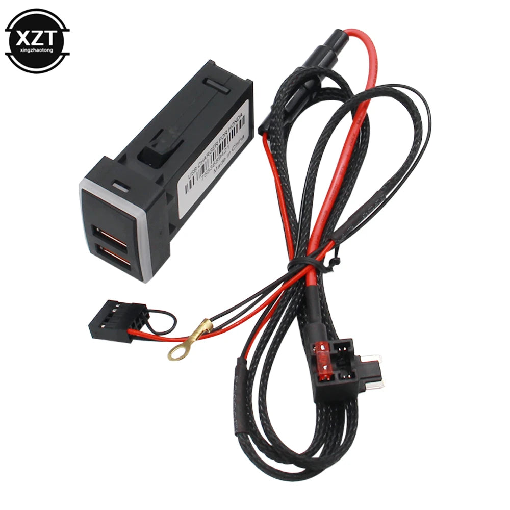 QC3.0 12V Dual USB Car Charger LED Voltmeter Power Adapter With Digital Voltage Display For HONDA