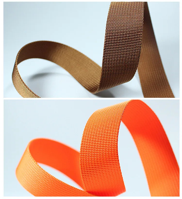 Polyester Webbing Colorful PP Webbing Strap Dog Collar Harness Backpack Bag Belt 50 Yards 1cm-2.5cm Width DIY Sewing Accessories