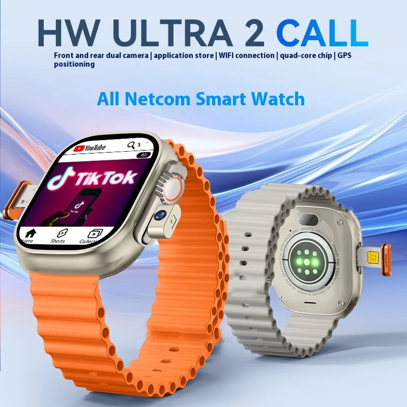 HW ULTRA 2 CALL Smart Watch Card Call Video Front and Rear Dual Camera Positioning Function WeChat