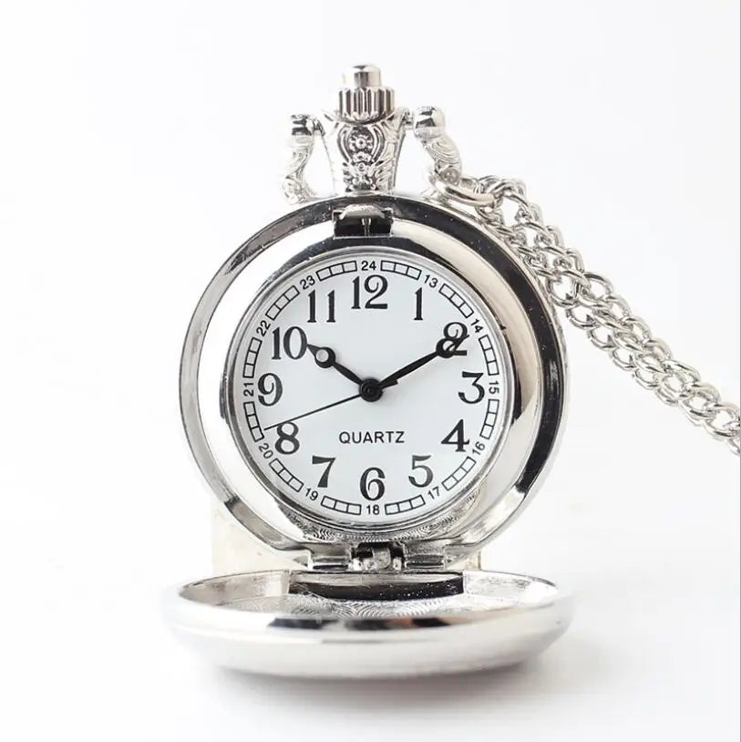 (2201) 12pcs/lot Vintage Pocket Quartz Watch Necklace pendant DIY timer alloy Hip hop punk 4cm promotion wholesale party gift
