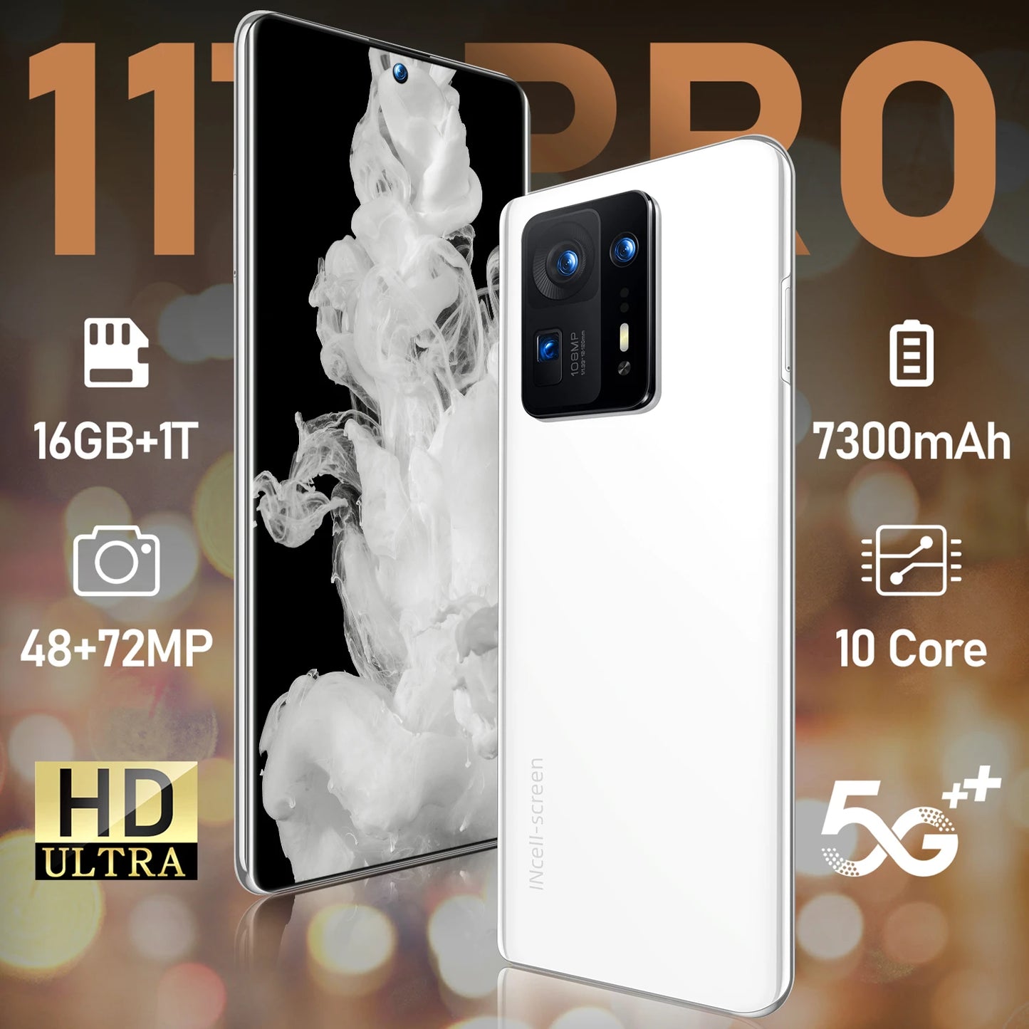 11T PRO 5G mobile phone 16G 1T memory 7.3 inch dual SIM card Android smartphone global version mobile phone 5G mobile phone