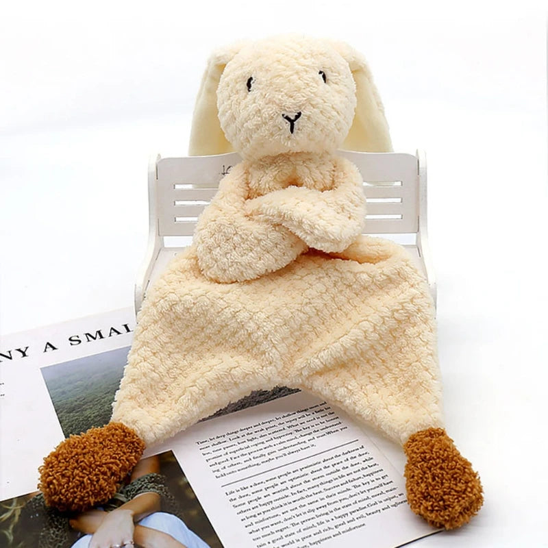 Baby Security Blanket Soothing Appease Towel Soft Animal Rabbit Plush  Teething Bib Infants Comfort Sleeping Nursing Dropship
