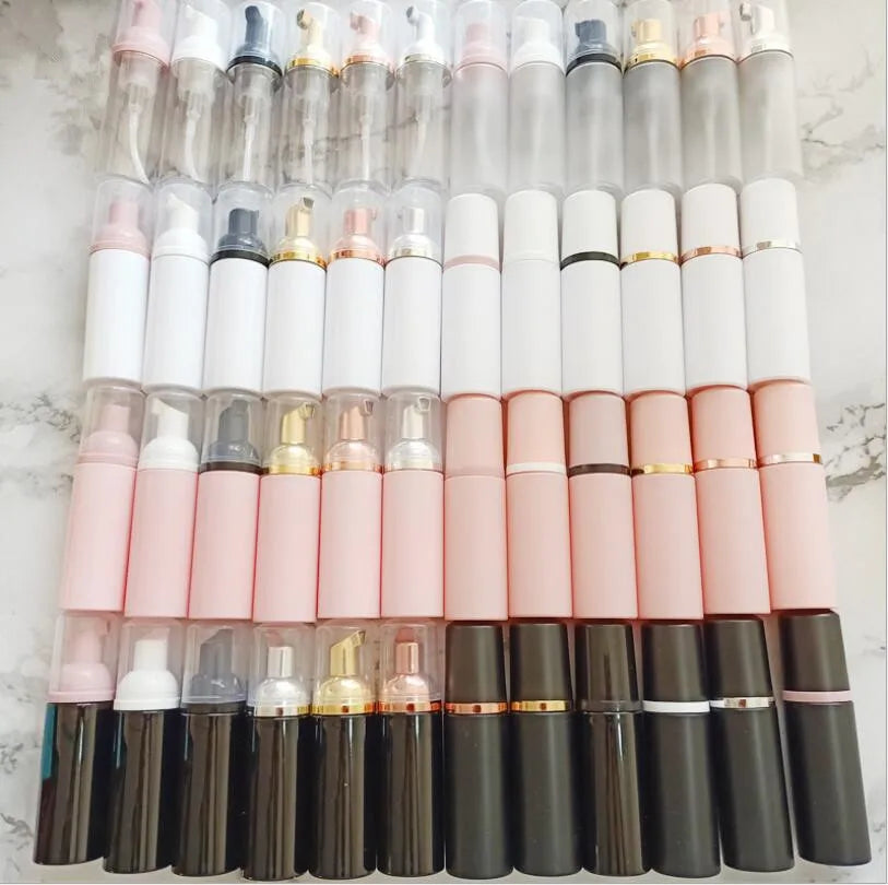 10pcs/lot 60ML 2oz Empty eylelash foam pump bottle cream cleanser bubble plastic bottle mascara cleansing bottle