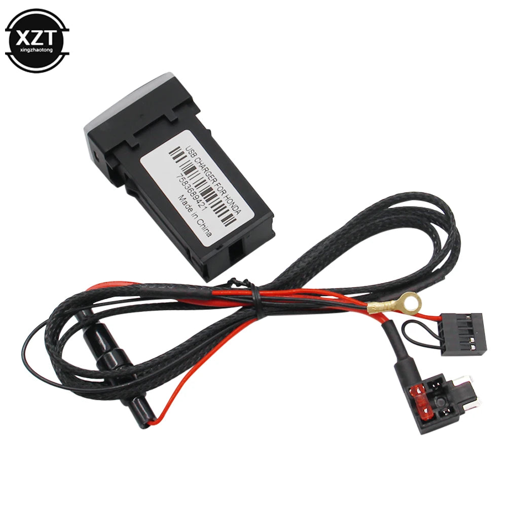 QC3.0 12V Dual USB Car Charger LED Voltmeter Power Adapter With Digital Voltage Display For HONDA
