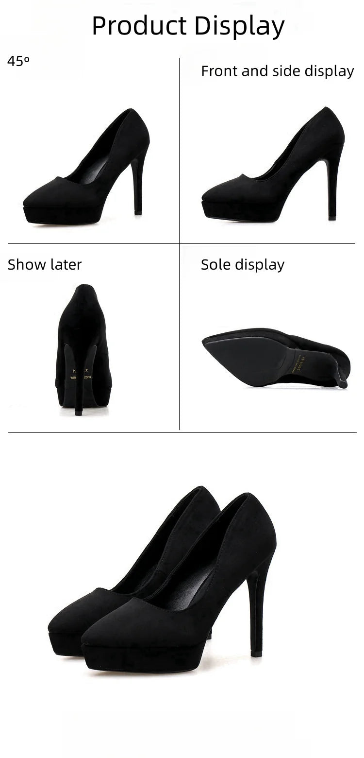 Hot Sell Retail New on Design Sexy Women Footwear Pointed Toe Thin Chaussure Platform High Heels