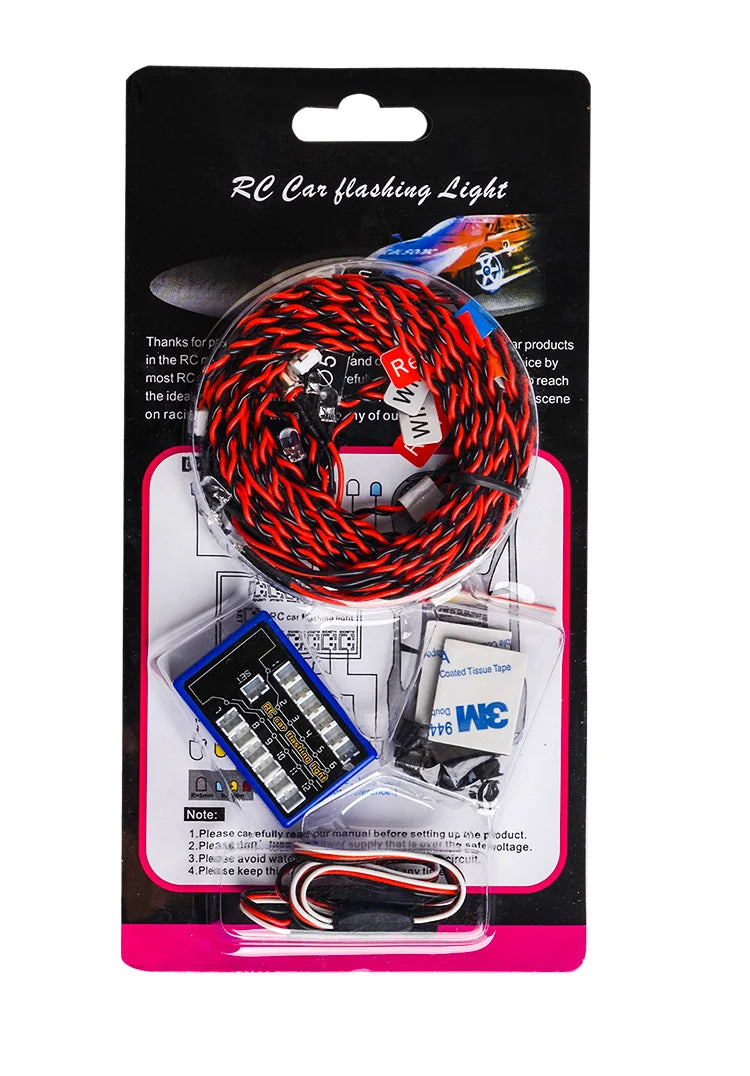 12 Ultra LED Flashing Bright Light Strobe Lamps Kit System for 1/10 1/8 RC Drift HSP TAMIYA CC01 4WD Axial SCX10 RC Car