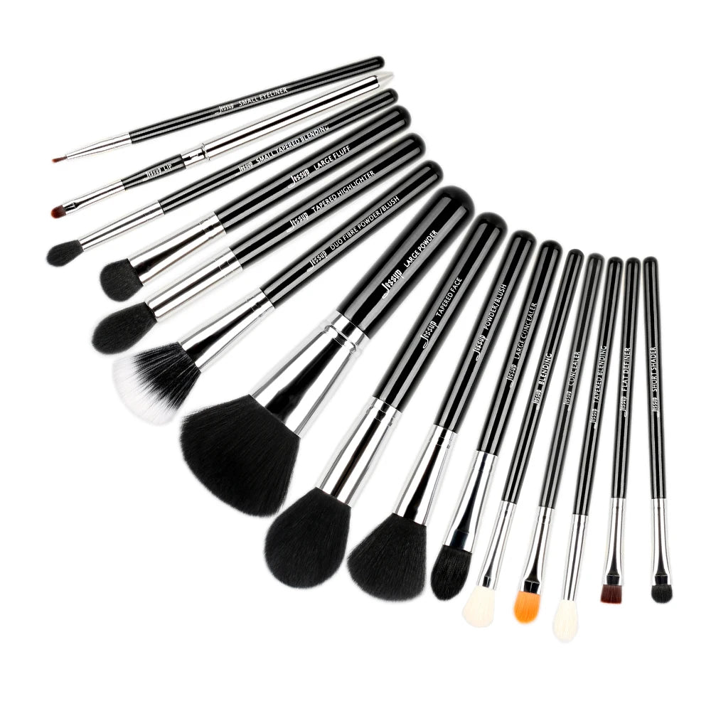 Jessup Makeup Brushes Set 15pcs Synthetic Hair pincel maquiagem Foundation Powder Eyeshadow Eyeliner Blending Cosmetic Tool T092
