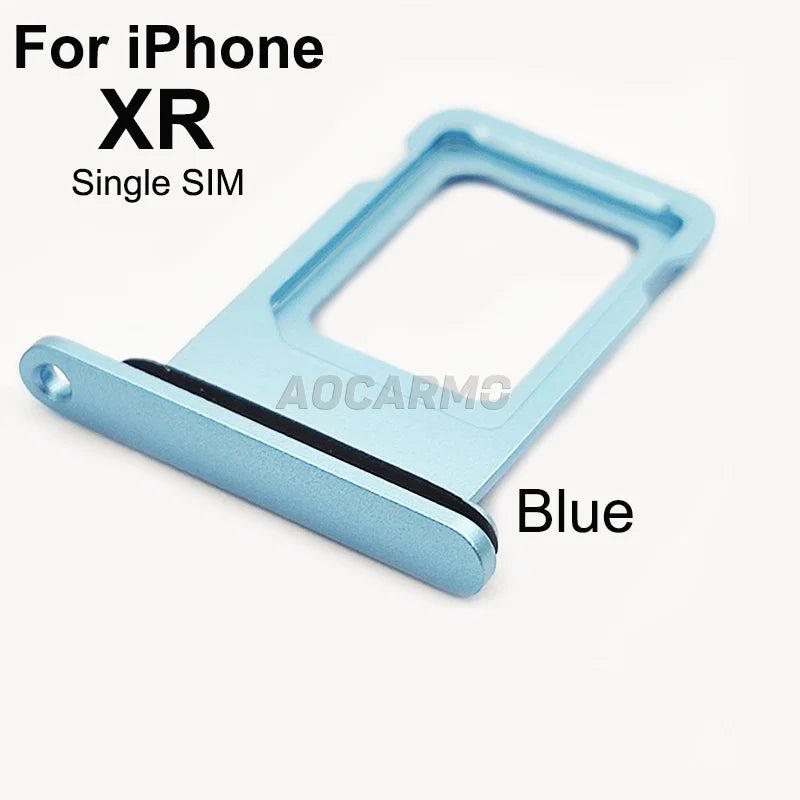 Aocarmo Single Double Sim Card Micro Holder Dual Sim Card Tray Slot For iPhone XR Replacement Part