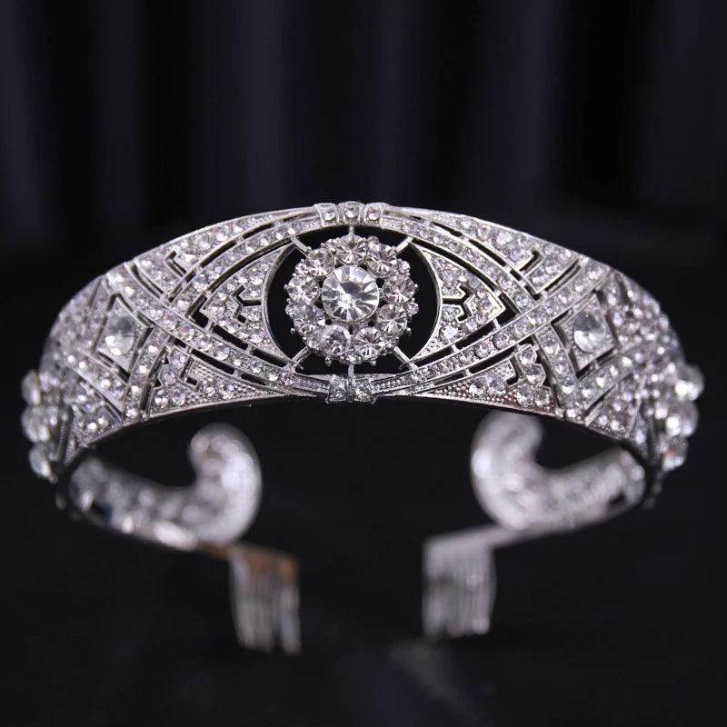 Bridal Wedding Hair Accessories Silver Crystal Hair crown alloy diamond crown women's fashion high-end atmospheric headdress