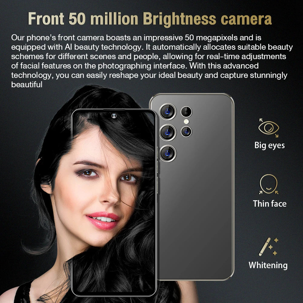 Value Deal Smartphones S24 Ultra Portable Phones MTK HD LTE French/Spanish/English Support 24-Hour Fast Shipping