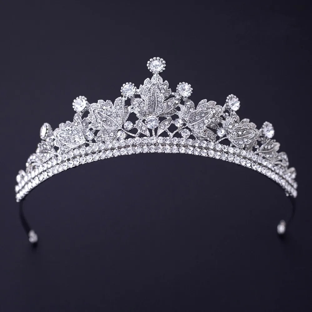 Silver Color Crystal Rhinestone Crown and Tiara Wedding Hair Accessories Bridal Tiaras Hair Crown Wedding Headpiece Women Diadem
