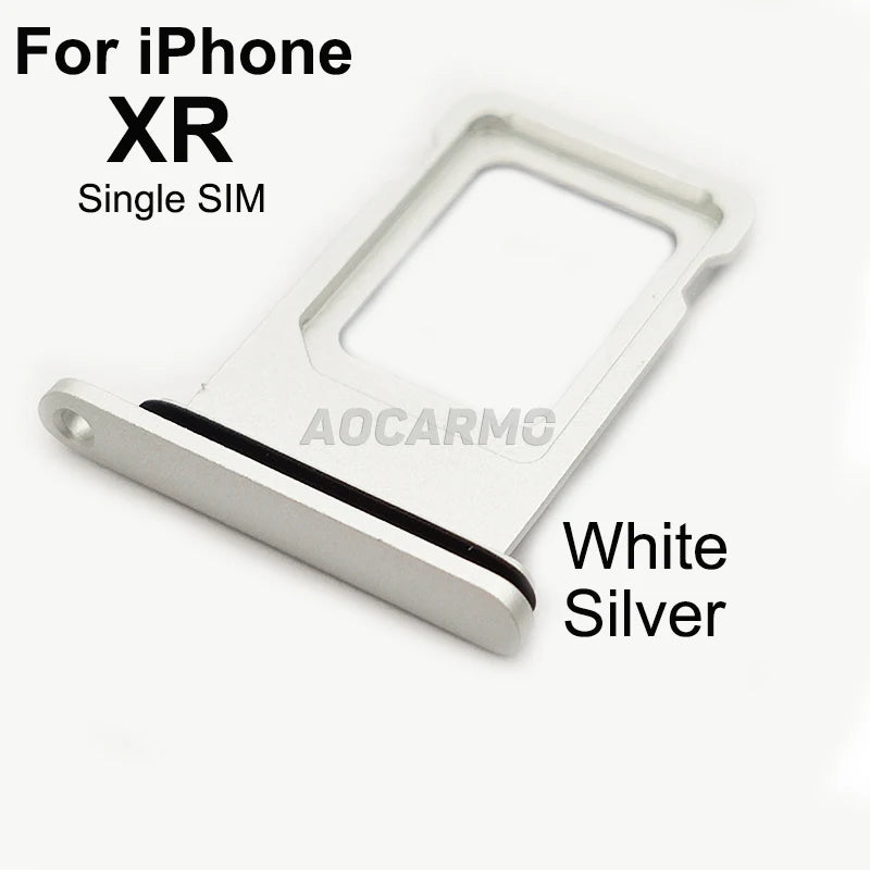 Aocarmo Single Double Sim Card Micro Holder Dual Sim Card Tray Slot For iPhone XR Replacement Part