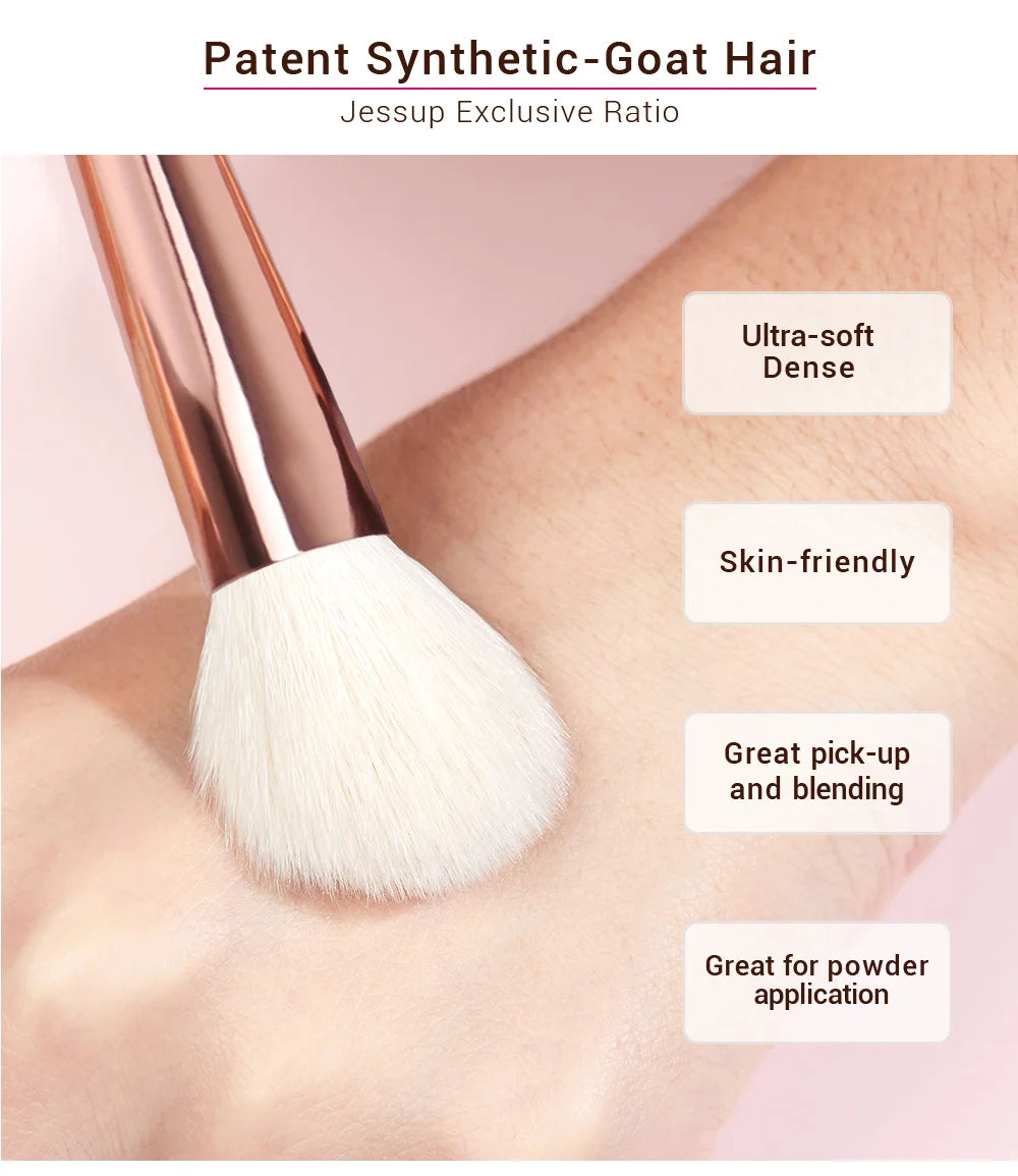 Jessup Makeup Brushes Set Dropshipping Pearl-White-Rose-Gold Pinceaux Maquillage Cosmetic Tools Eyeshadow Powder Definer 6-25pcs