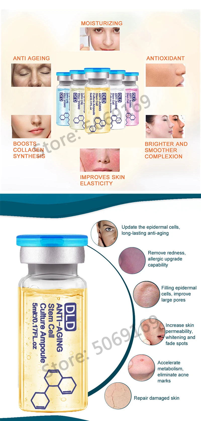 10 vials Korean 5ml BB Cream Glow Beginner Starter Kit Facial Moisturising Sunscreen Essence Foundation Cream Skin Care