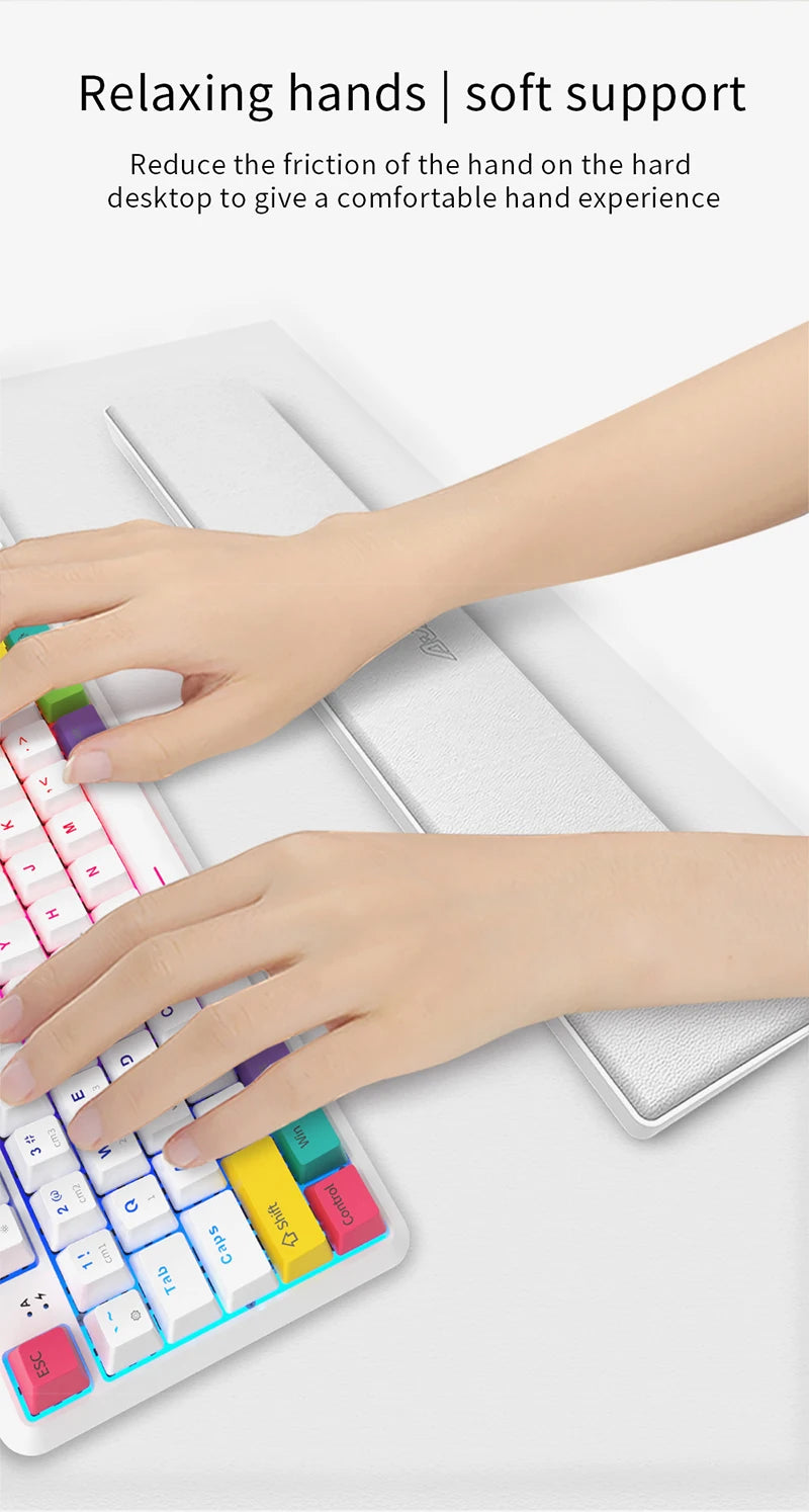 AJAZZ Wrist Rest Mechanical Keyboard 61/81/87/104 Keys Keyboard PU Wrist Pad Support Ergonomic Soft Memory Foam Hand Rest