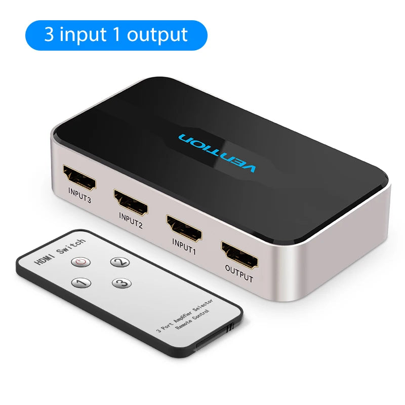 Vention HDMI Splitter 5 Input 1 Output HDMI Switch 5x1 for XBOX 360 PS4 Smart Android HDTV 4K 5 in 1 out HDMI Switcher Adapter