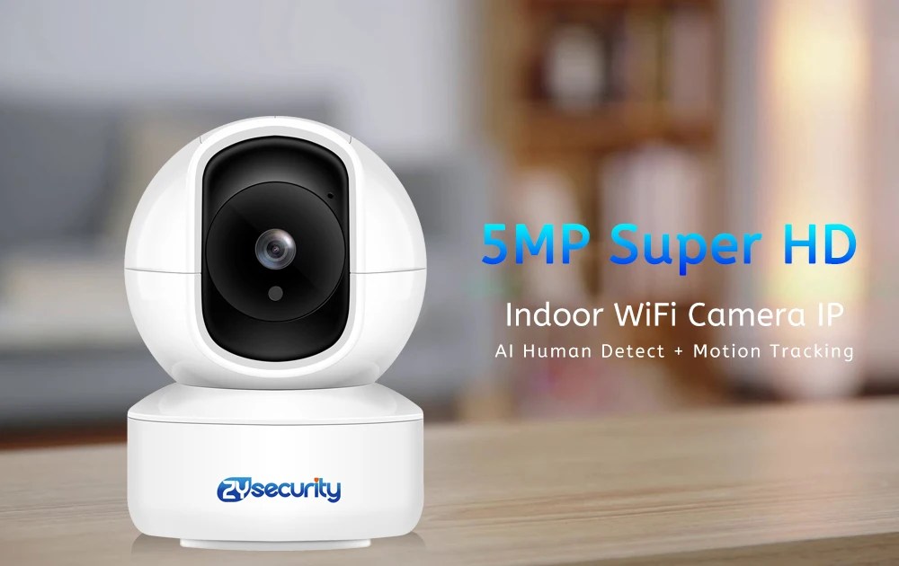 5MP 2.4/5G Wifi Camera with LAN Indoor Human Detect &amp; Tracks Baby Camera Smart Home Security 2-way Audio Night Vision PTZ Camera