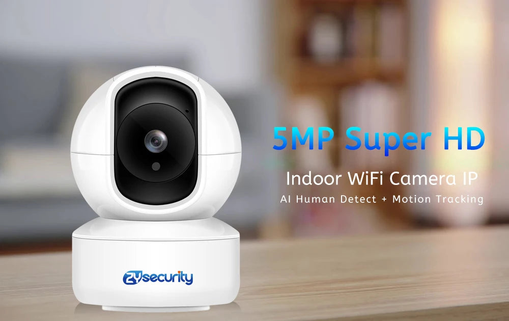 5MP 2.4/5G Wifi Camera with LAN Indoor Human Detect & Tracks Baby Camera Smart Home Security 2-way Audio Night Vision PTZ Camera