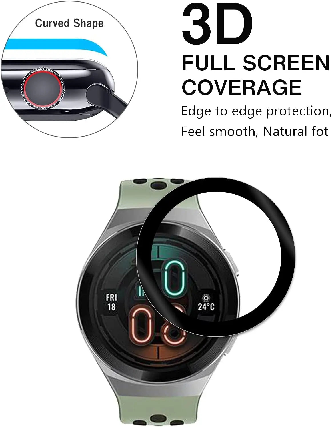 Screen Protective Film For Huawei Watch GT 2e Watch proteccion Clear 3D Fibre Soft Transparent GT2e Film Full Cover Accessories