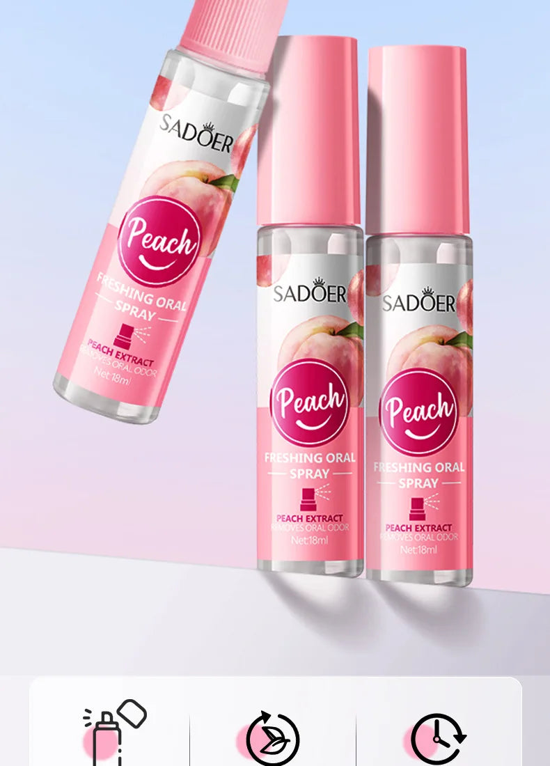 Peach Mint Lemon Fresh Breath Mouth Spray Fresh Breath Mild Remove Bad Breath Bring a Cool and Comfortable Experience