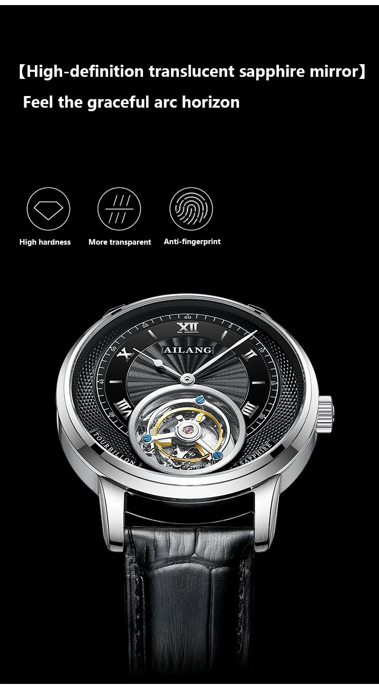 AILANG new authentic luxury real tourbillon mechanical watch fashion business waterproof men's watch