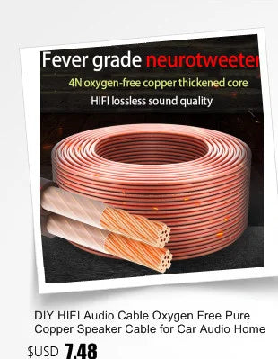 HUALIWEN DIY HIFI Audio Cable Oxygen Free Pure Copper Speaker Cable For Car Audio Home Theater Audio Wire Soft Touch Cable