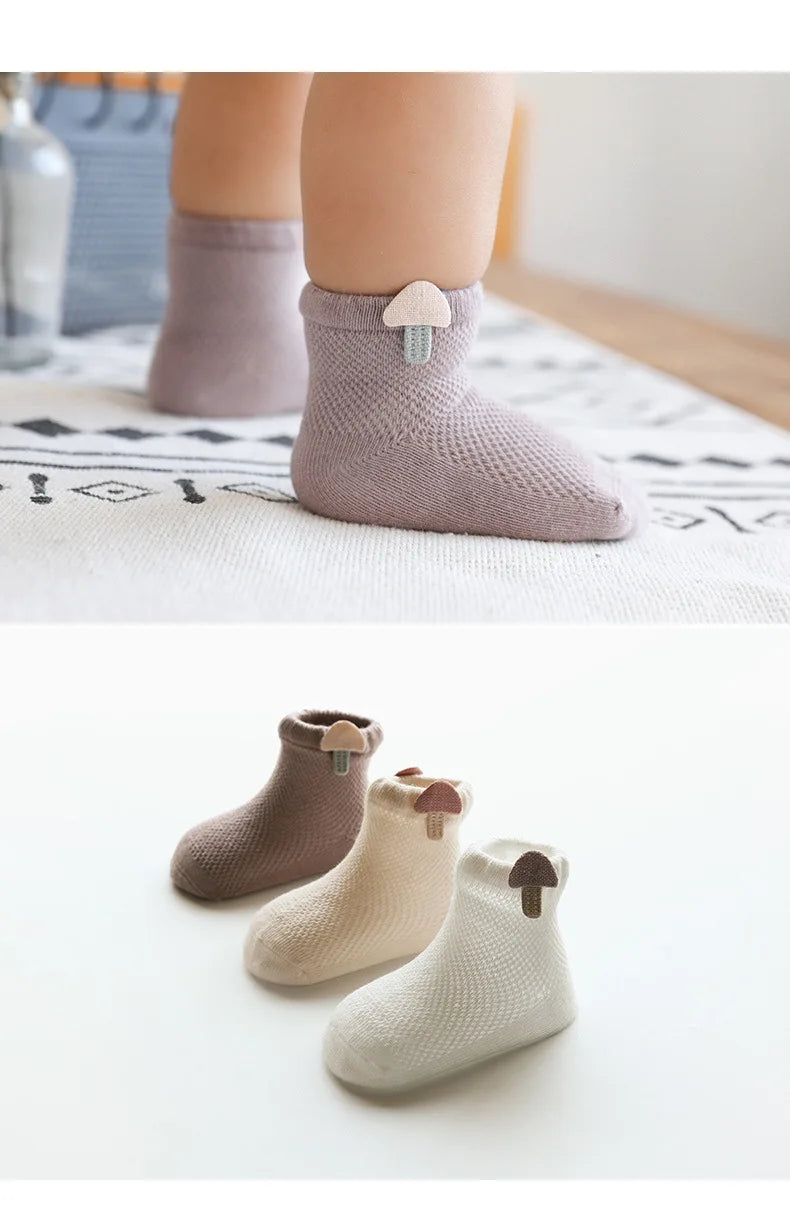3 Pairs 0-5Y Baby Socks, Children's Socks, Thin Cotton, Breathable Mesh, Baby Socks, Boneless Baby Socks, Cute Accessories Socks