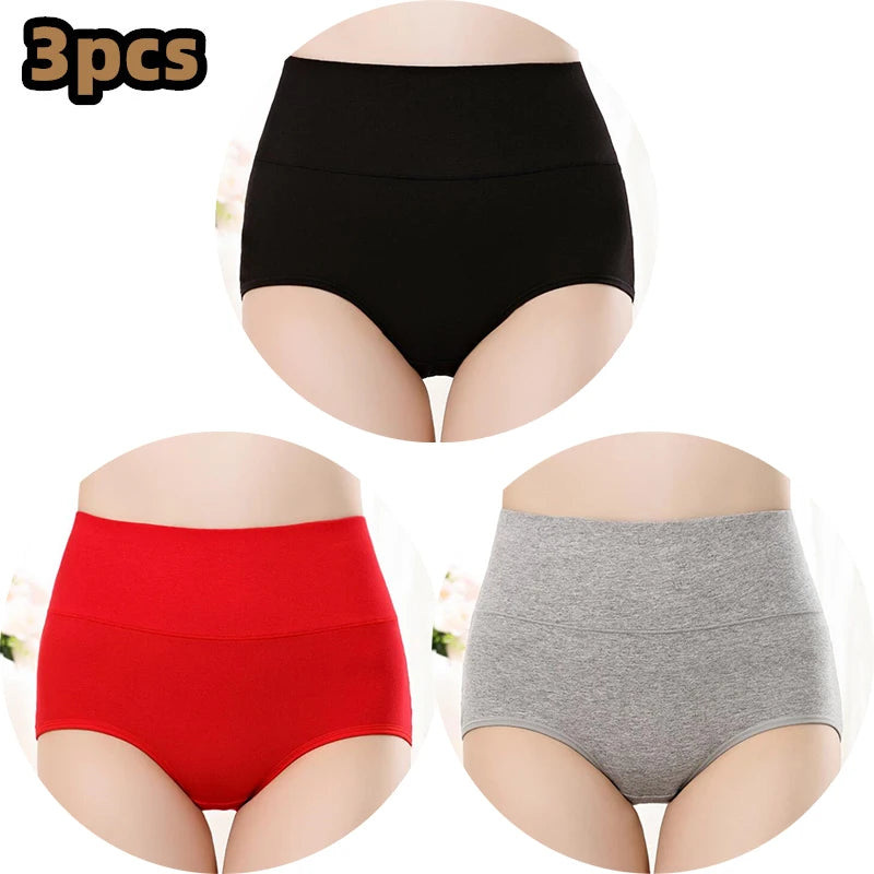 Cotton Women's Panties Elastic Soft Large Size XXXL Embossed ROSE Ladies Underwear Breathable Sexy High Waist Briefs