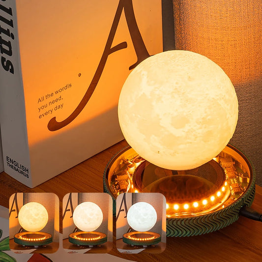 New design Magnetic levitating Light moon lamp Personalized Gift Night Light New design for Rotating 14cm table lamp