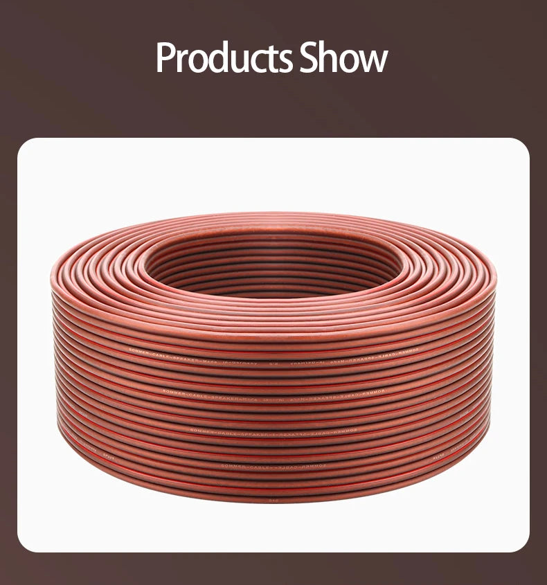 HUALIWEN DIY HIFI Audio Cable Oxygen Free Pure Copper Speaker Cable For Car Audio Home Theater Audio Wire Soft Touch Cable